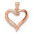 Sterling Silver Rose-tone CZ Open Heart Pendant