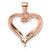 Sterling Silver Rose-tone CZ Open Heart Pendant