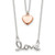 Sterling Silver Rose-tone LOVE and Heart 18in Necklace