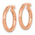 Sterling Silver Rose-tone Polished 2.5mm x 18mm Round Tube Hoop Earrings