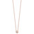 Sterling Silver Rose-tone Polished 8mm White CZ 18 inch Necklace