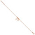 Sterling Silver Rose-tone Polished Heart Lock with 1in ext Anklet