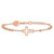 Sterling Silver Rose-tone Rosary Cross 7in w/1in Ext. Bracelet