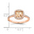 Sterling Silver Rose-tone Square Peach CZ Halo Ring - QR-F6410A44-2322