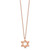 Sterling Silver Rose-tone Star of David 16.5 inch Necklace with 1 inch extension