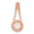 Sterling Silver Rose-tone White Created Opal & CZ Halo Pendant