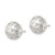 Sterling Silver Satin Crystal Ball Post Earrings