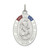 Sterling Silver Satin/Polished/D/C Enamel St Christopher Medal