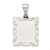 Sterling Silver Square Diamond-cut Letter E Initial Pendant