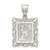 Sterling Silver Square Diamond-cut Letter F Initial Pendant