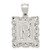Sterling Silver Square Diamond-cut Letter H Initial Pendant
