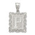 Sterling Silver Square Diamond-cut Letter P Initial Pendant