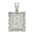 Sterling Silver Square Diamond-cut Letter R Initial Pendant
