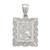 Sterling Silver Square Diamond-cut Letter S Initial Pendant