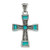 Sterling Silver Synthetic Turquoise Antiqued Cross Pendant