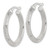 Sterling Silver Textured 30x4.0mm Knife Edge Greek Key Round Hoop Earrings