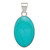 Sterling Silver Turquoise Polished Oval Pendant