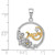Sterling Silver Vermeil CZ Mom Pendant