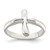 Sterling Silver Vertical Tiny Freeform Cross Ring - QR-DC2A6213-7409