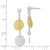 Sterling Silver w/ Yellow Vermeil Polished & Textured Circle Dangle Earring