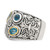 Sterling Silver w/14k Gold and Blue Topaz Fancy Ring - QR-C28D5366-5891