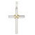 Sterling Silver w/Gold-tone X Center Hollow Cross Pendant