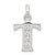 Sterling Silver White CZ Letter T Initial Pendant