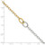 Sterling Silver with Gold-tone Polished Interlocked Oval Link 9 inch with 1 inch Extension Anklet