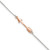 Sterling Silver with Rose-tone Polished Arrow 10in Plus 1in ext. Anklet