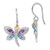 Sterling Silver/14k RH-plated Amethyst/Bl Topaz/Diamond Dragonfly Earrings