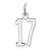 Sterling Silver/Rhodium-plated Elongated Number 17 Charm