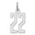 Sterling Silver/Rhodium-plated Elongated Number 22 Charm
