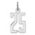 Sterling Silver/Rhodium-plated Elongated Number 25 Charm