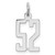 Sterling Silver/Rhodium-plated Elongated Number 52 Charm