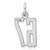 Sterling Silver/Rhodium-plated Elongated Number 67 Charm
