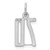 Sterling Silver/Rhodium-plated Elongated Number 70 Charm