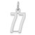 Sterling Silver/Rhodium-plated Elongated Number 77 Charm
