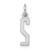 Sterling Silver/Rhodium-plated Elongated Polished Number 2 Charm