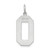 Sterling Silver/Rhodium-plated Polished Number 0 Charm - QP-0CDFF7E0-9856