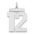Sterling Silver/Rhodium-plated Polished Number 12 Charm - QP-2E146555-8286