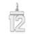 Sterling Silver/Rhodium-plated Polished Number 12 Charm - QS-9FBB4331-7948