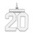 Sterling Silver/Rhodium-plated Polished Number 20 Charm - QP-61FAE39C-2490