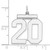 Sterling Silver/Rhodium-plated Polished Number 20 Charm - QP-61FAE39C-2490