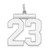 Sterling Silver/Rhodium-plated Polished Number 23 Charm - QP-A7A034BF-1807