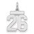 Sterling Silver/Rhodium-plated Polished Number 26 Charm - QS-381D80D9-9796