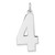 Sterling Silver/Rhodium-plated Polished Number 4 Charm - QP-E15E7D4C-3436