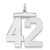 Sterling Silver/Rhodium-plated Polished Number 42 Charm - QP-A4448A48-7332