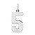 Sterling Silver/Rhodium-plated Polished Number 5 Charm - QM-9D98E257-9020