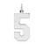 Sterling Silver/Rhodium-plated Polished Number 5 Charm - QP-1BA105B2-7560