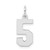 Sterling Silver/Rhodium-plated Polished Number 5 Charm - QS-5A2DB447-9209